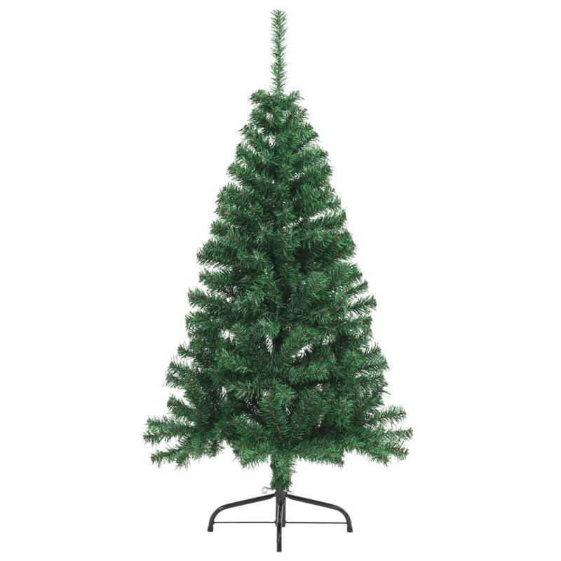 Christmas Tree Decoration Artificial Half-Circle Tree with Stand PET, Green, 4' H