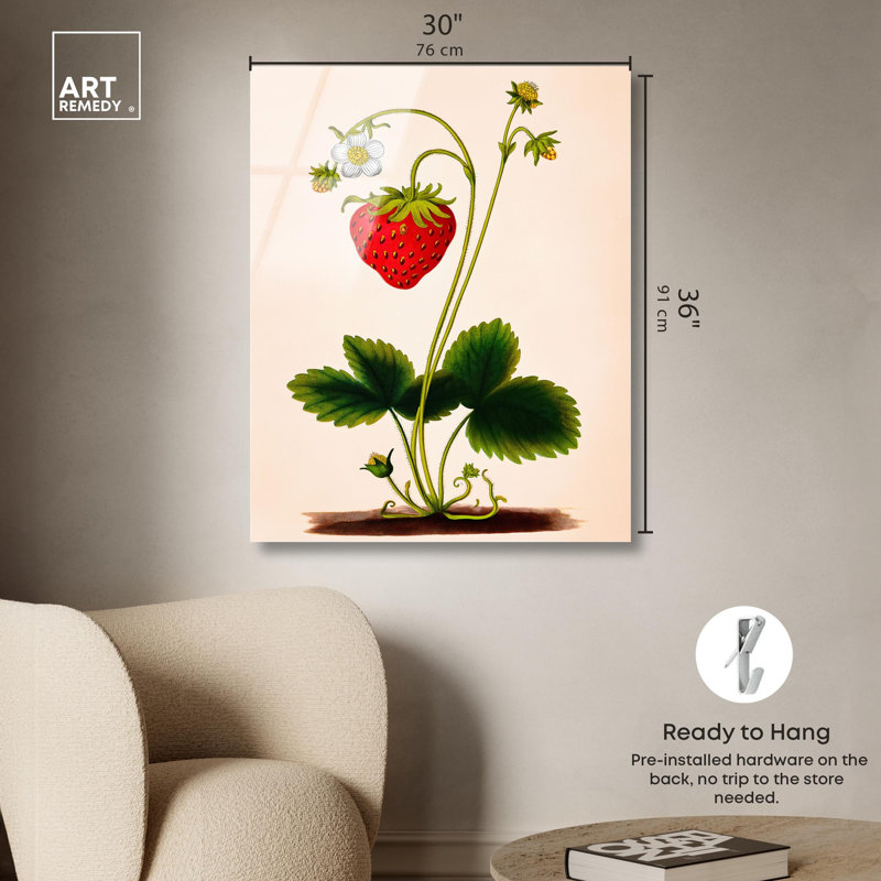 «Strawberry Kitchen», reproduction d'art sur toile par Art Remedy, H 36 po x l 30 po