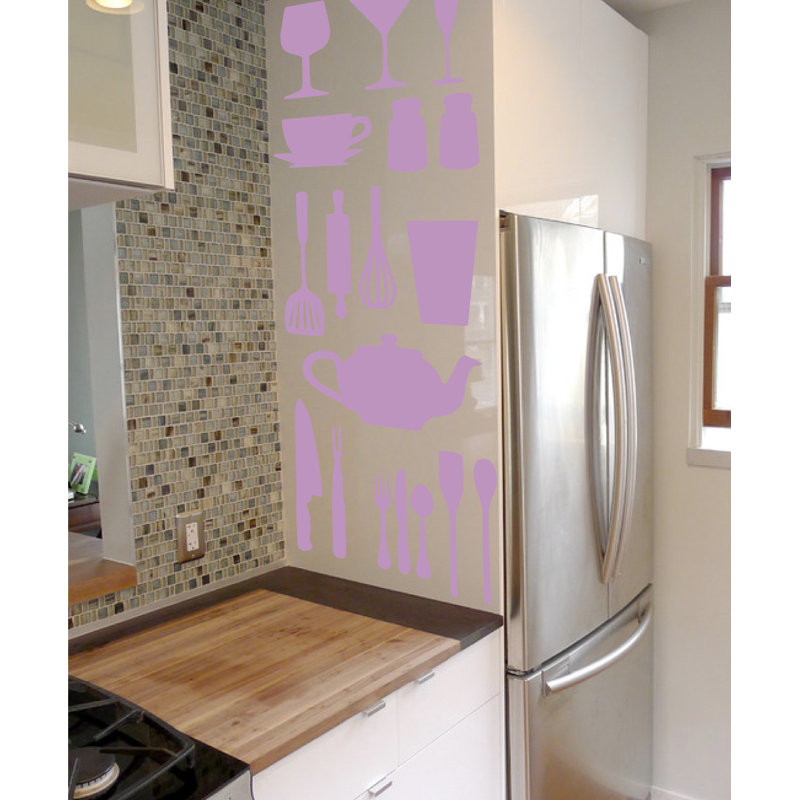 Food & Beverage Non-Wall Damaging Wall Decal, 51" H x 40" W x 0.01" D, Lilac