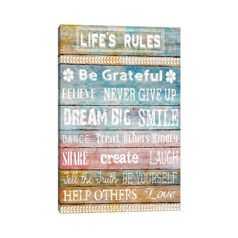 Life's Rules by Conrad Knutsen - Print on Canvas, Wrapped Canvas, 101.6 cm H x 66.04 cm W x 3.175 cm D