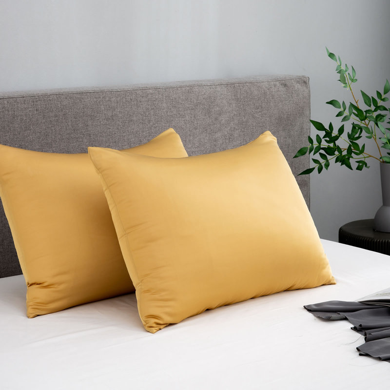 Ensemble de deux taies d'oreiller Silk Luxe, Taie d'oreiller pour lit simple, Taupe Taos