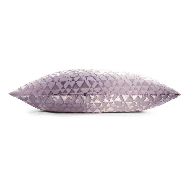 Triangles Square Velvet Pillow Cover & Insert, Thistle, 18" x 18"