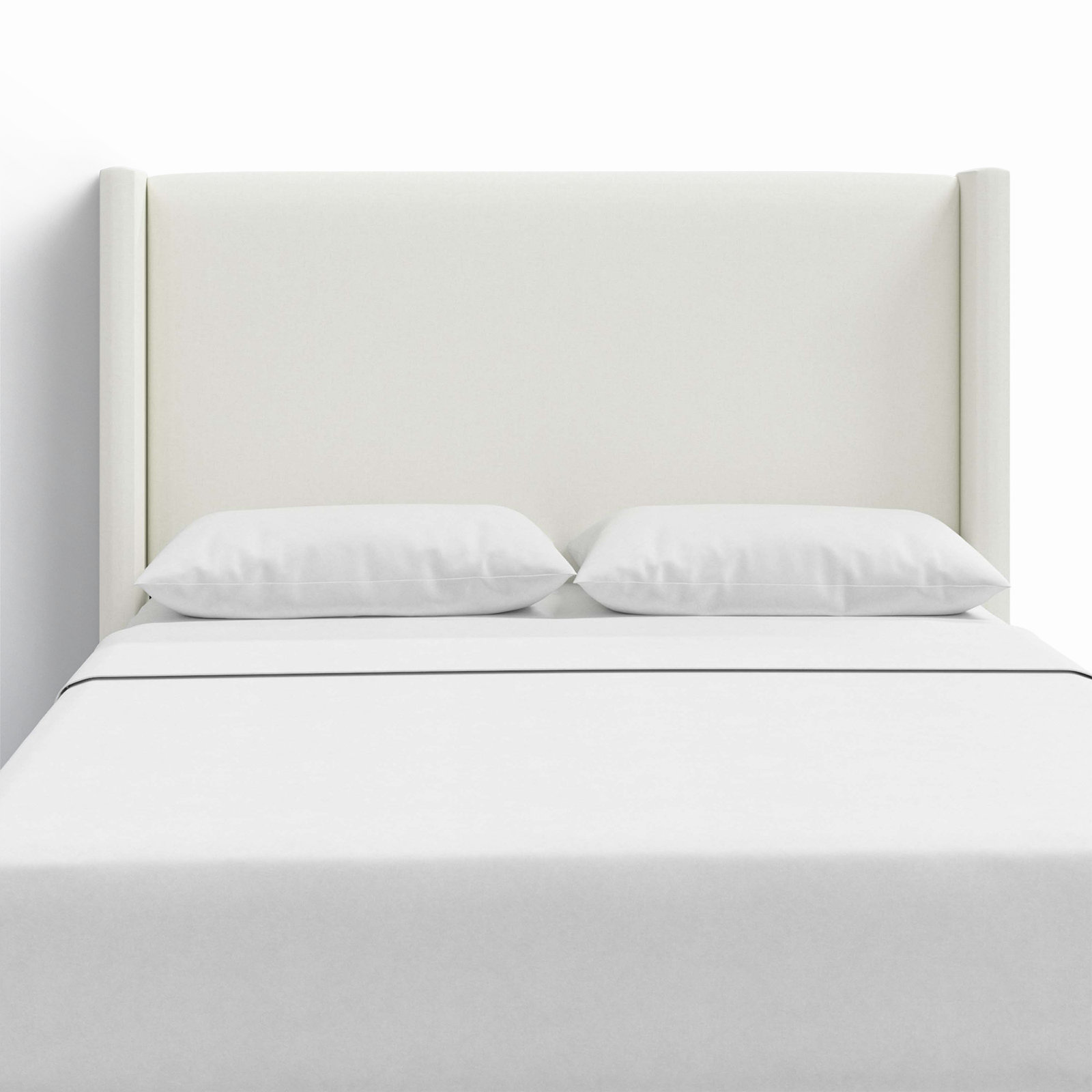 Hanson Pine Headboard, Queen, Zuma White Textured Linen