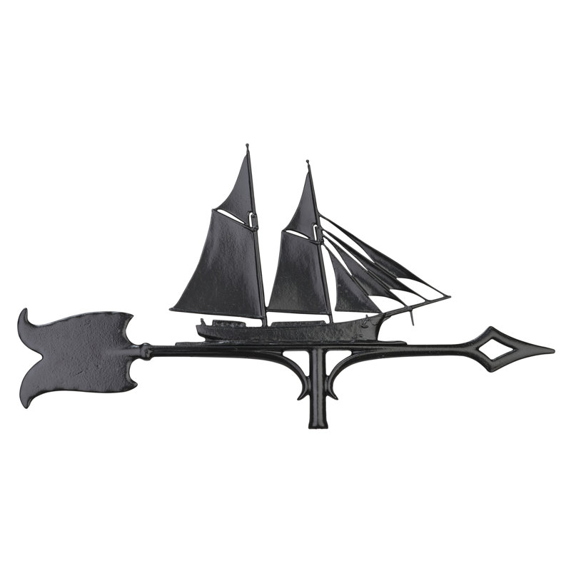 Rooftop 30" Schooner Weathervane, Black