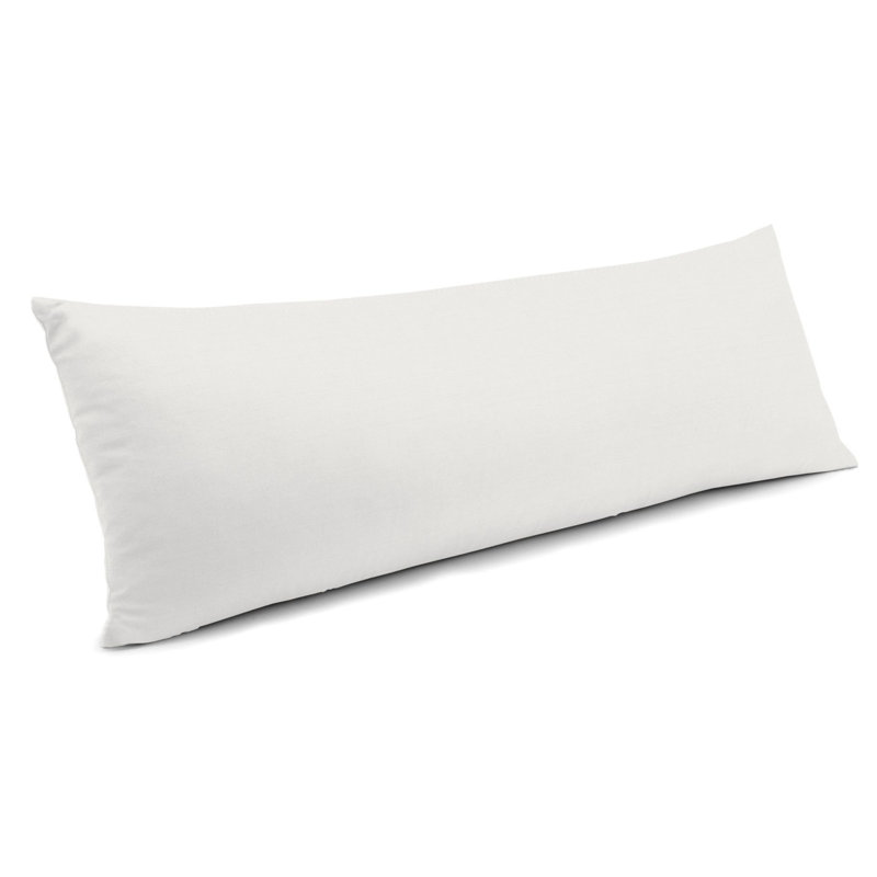 Pale Blue Linen Large Lumbar Pillow, Pillow Cover Only - No Insert, White, 14" x 48"