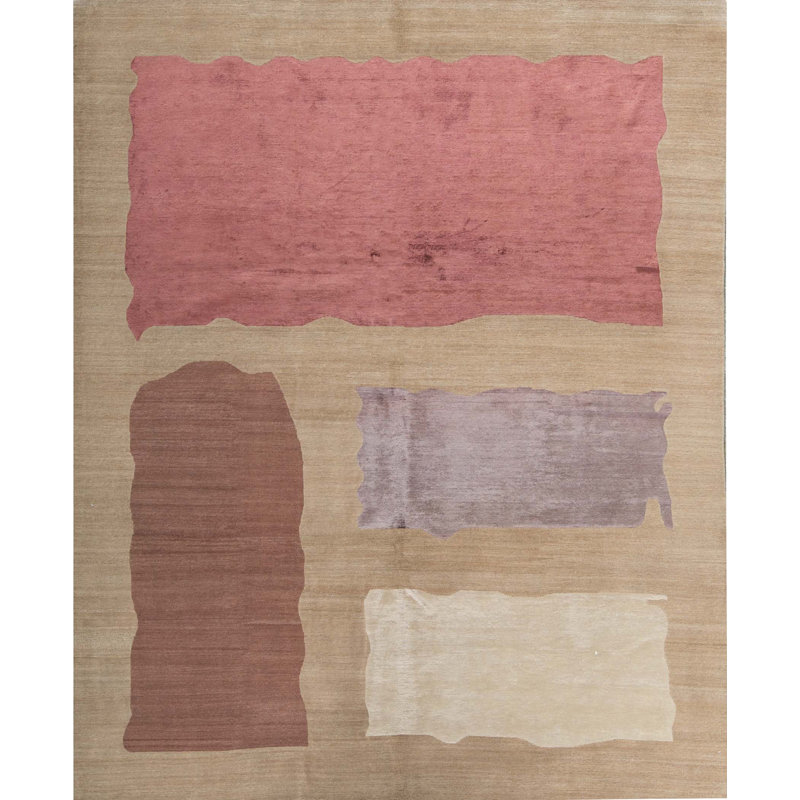 Hand-Knotted High-Quality Red and Brown Area Rug