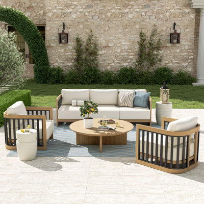 Sereno Patio 5 Person Aluminum Conversation Set With Cushions