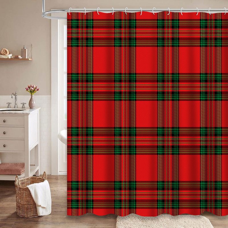 Rideau de douche Christmas 12 pièces, L 72 po x l 72 po