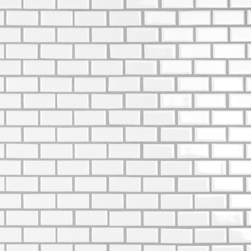 Carreau de mosaïque de porcelaine pour plancher et mur 11-3 / 4 "x 12" Hudson Subway, Blanc lustré