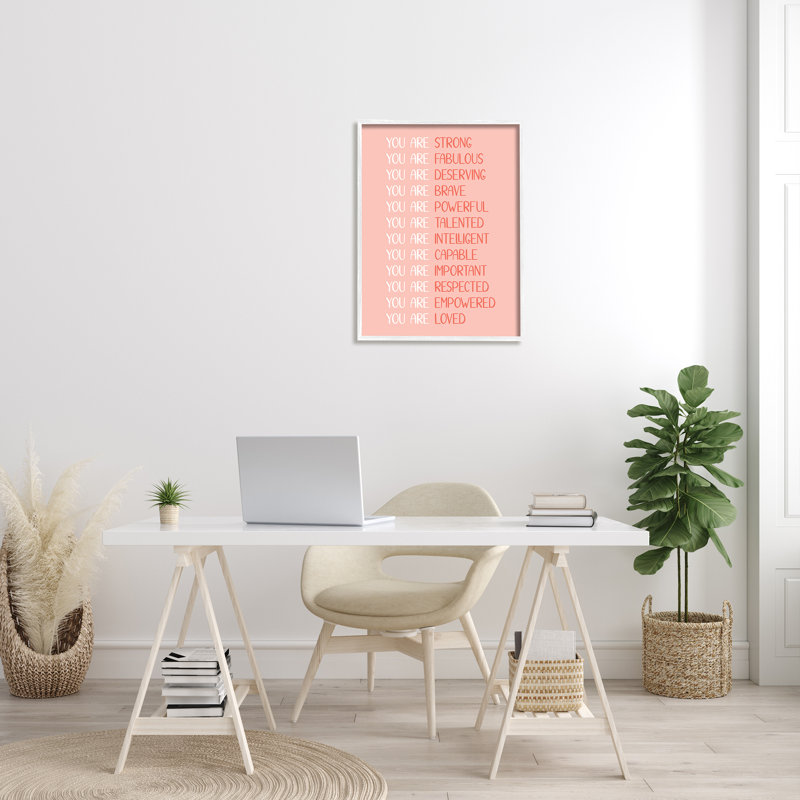 "You Are Positivité", art textuel sur toile, H 30 po x l 24 po x 1,5 po, Giclée encadrée blanc bord de mer