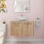 Meuble-lavabo mural simple 29,56 po avec plateau en céramique Nyia