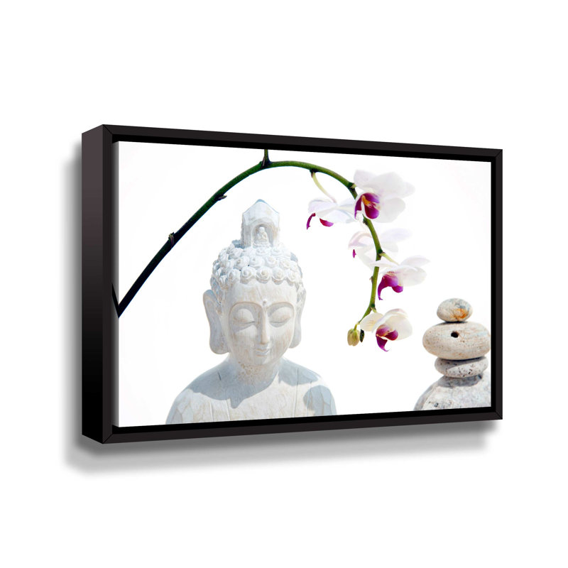 Zen Bouddha minimalisme - reproduction de photo sur toile, Toile encadrée noire, H 12 po x l 18 po x P 2 po