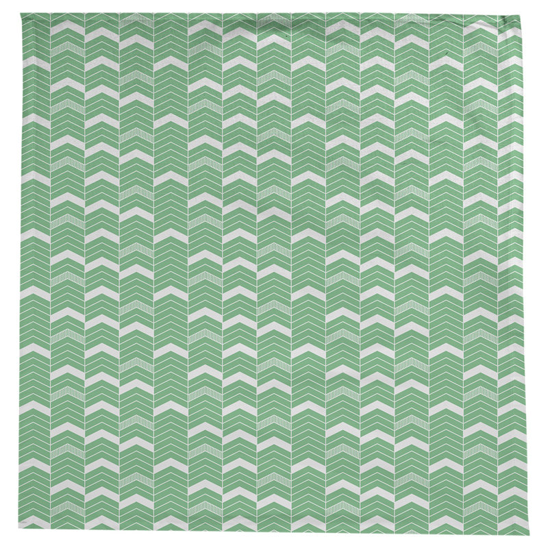Stephenie Lined Chevrons Tablecloth, Green/White