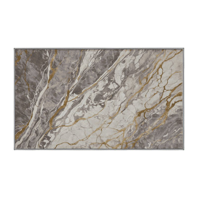Machine Washable Gray Area Rug