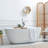 Single-Handle Floor-Mounted Tub Filler With Waterfall Spout And Hand Shower-120817910