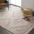 Machine Washable Geometric Power Loom Polyester Area Rug in Beige/Burgundy-68307916