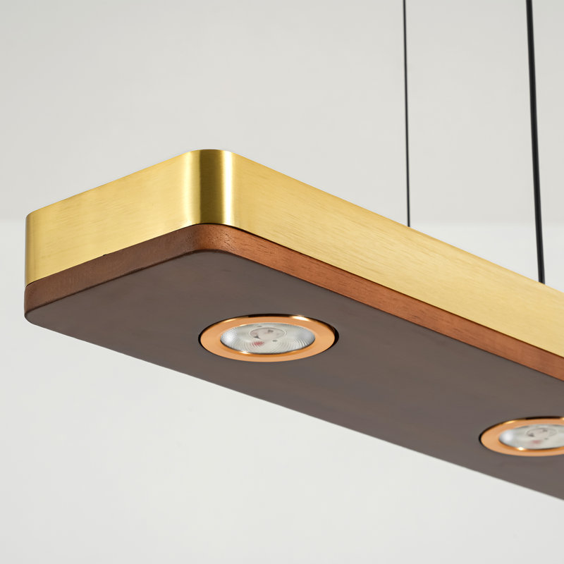 Luminaire suspendu DEL pour îlot de cuisine en bois