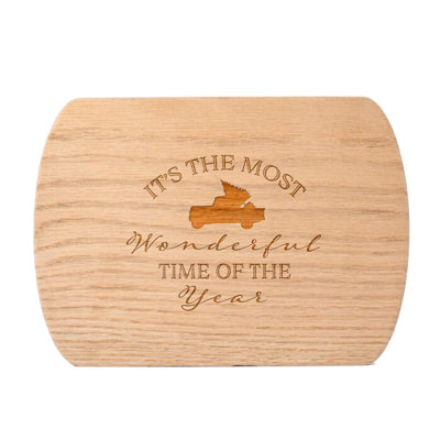 It's the Most Wonderful Time of the Year Redwood Oval Cutting Board