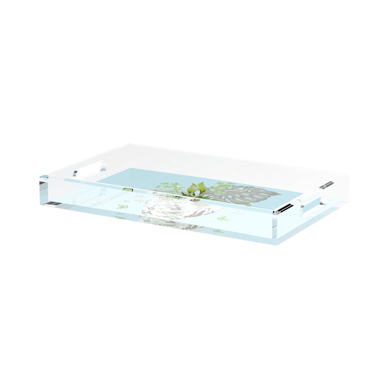Monkey Large Jungle Acrylic Rectangle Decorative Tray, 12.5"W x 7.75"D x 2"H, Bedford