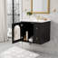 Ensemble de meuble-lavabo mural 24 po avec lavabo en céramique et rangement en verre?-651267218