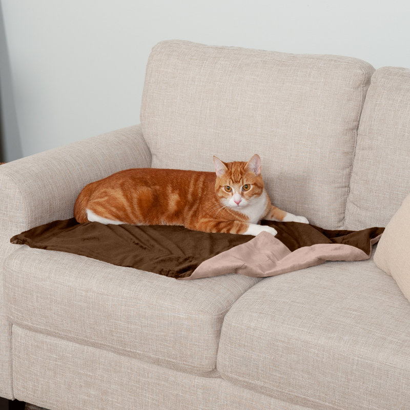 Waterproof Faux Velvet Throw Blanket, Brownstone, 30" x 20"