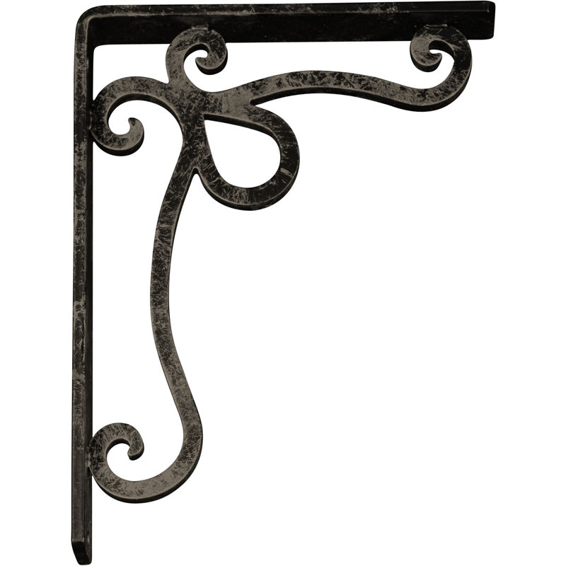 Support en fer forgé Orleans, H 10 po x l 1,5 po x P 7,5 po, Or pâle antique