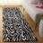 Jamell Ebony Hand Tufted Wool/Cotton Abstract Rug in Ivory/Black-1492697903