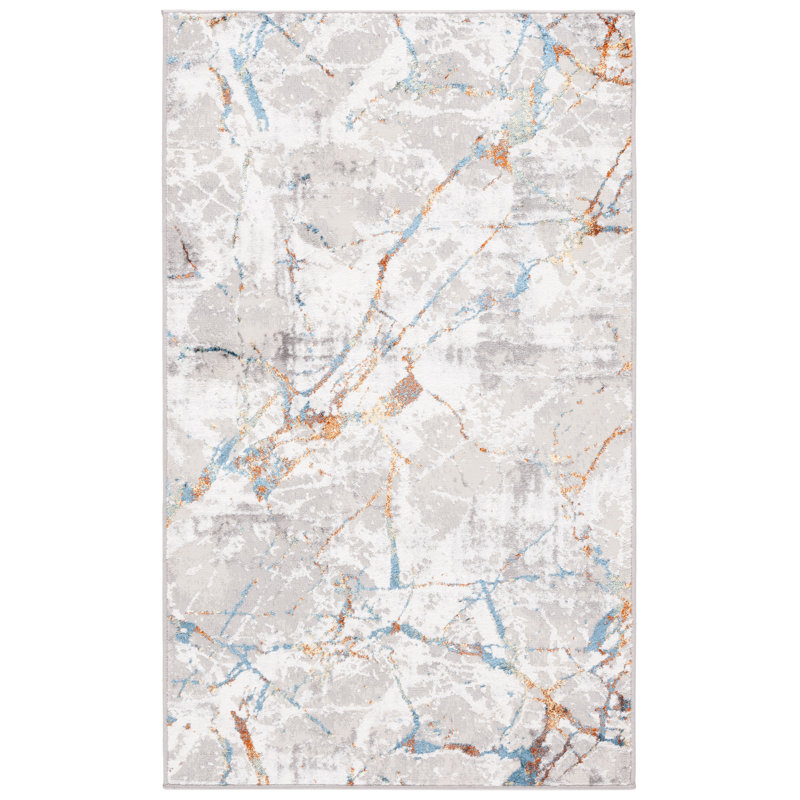 Tapis gris / bleu Alohi 293, Rectangle 3 pi x 5 pi