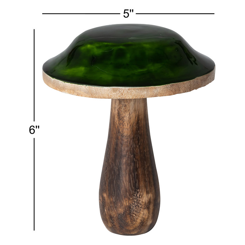 Champignon en bois laqué forêt