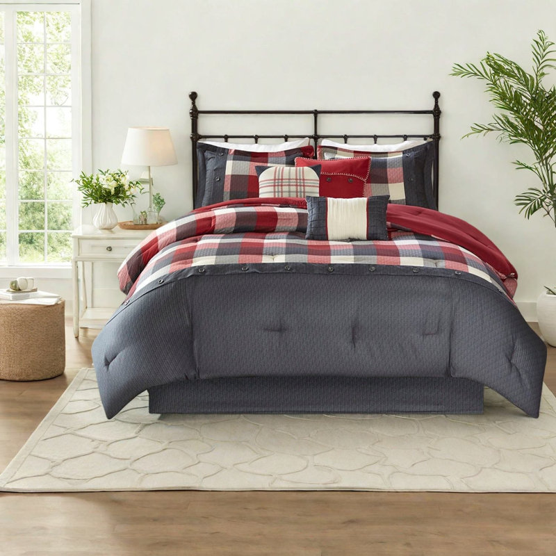 Cozy 7 Piece Bedding Sets, Polyester Cal King Farmhouse Home
