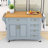 Kitchen Island Cart with Extendable Drop Leaf, Spice & Towel Racks and Adjustable Shelves-349926666