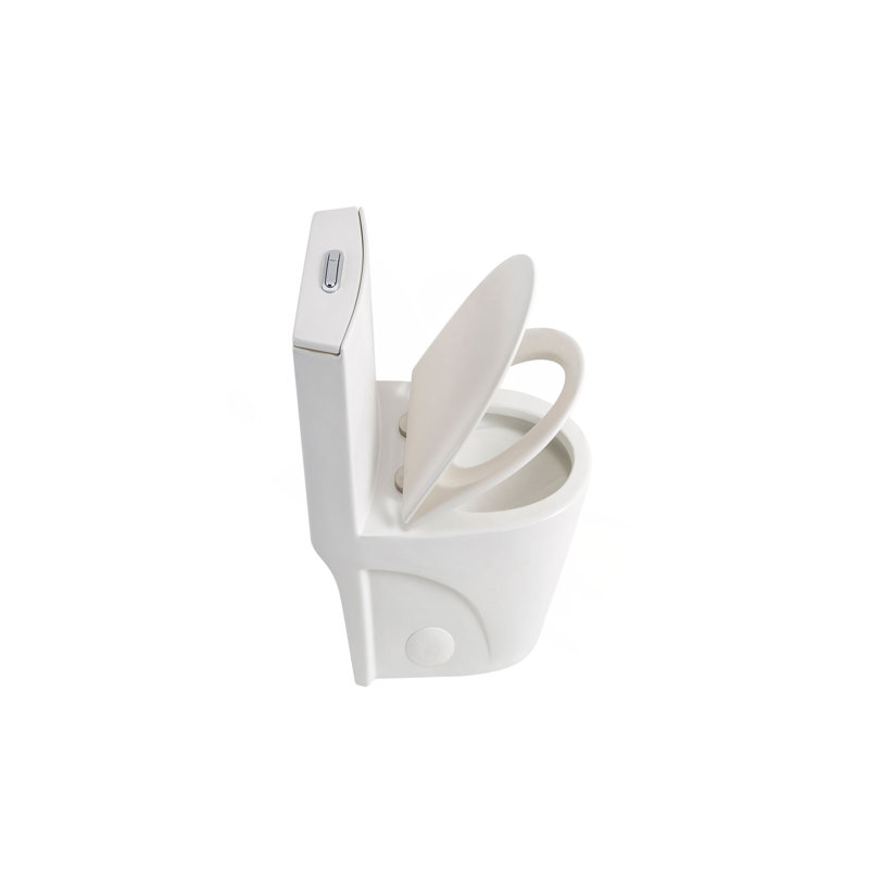 Toilette monobloc 1,1 / 1,6 GPF Tornado pour salle de bain, siphonic S-trap 12 po, cuvette allongée avec siège à fermeture douce, puissant double chasse CARTE 1000 g, siège de siège confortable ADA Hauteur 17 po