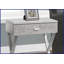 Table basse grise en stratifié d'aspect ciment avec base en X en métal chromé - Stable & amp; Polyvalent pour le salon / bureau-2058501672