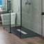 Base de douche rectangulaire à surface solide de 47,25 po x P 35,4 po, antidérapante, profil bas, sans courbe, accessible en fauteuil roulant-87073661-87073662