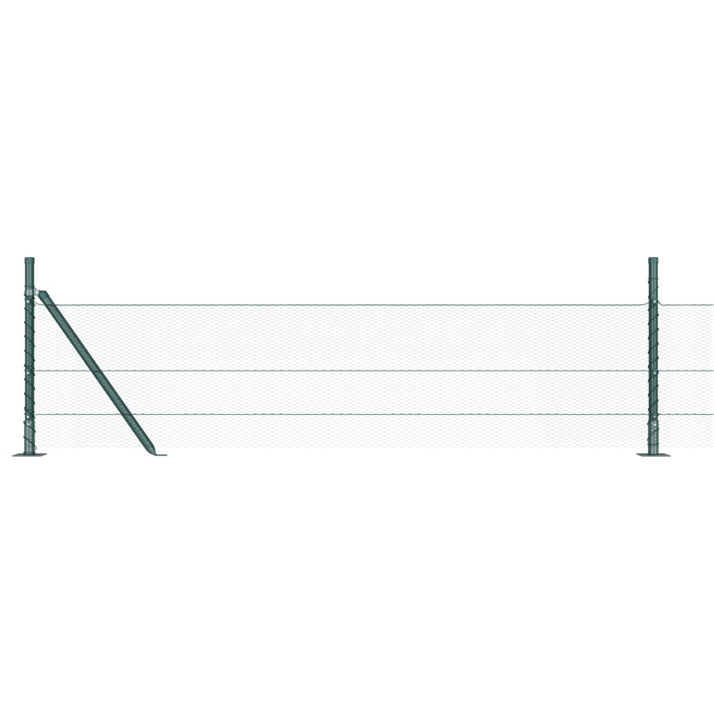 Hexagon Fence Green Steel, 40cm H x 5000cm W