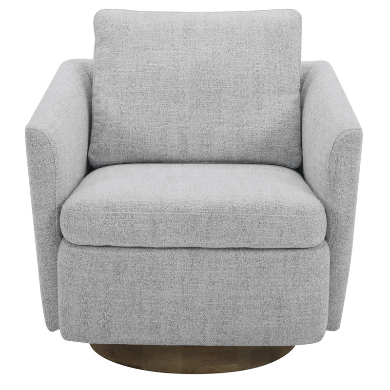 Areiana 31.5" W Swivel Armchair, White (Multi-colored)