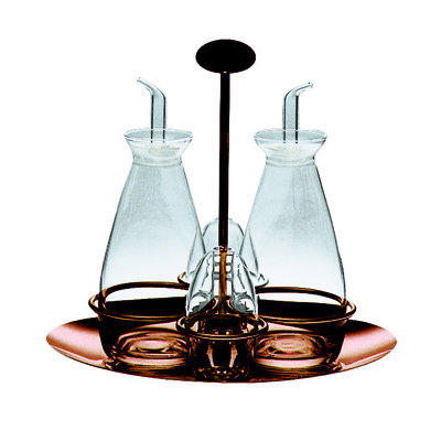 Grand Hotel Cruet and Salt Cellar Set with 4 Compartments - 1 Piece - Ice
