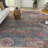 Machine Washable Southwestern Blue/Red Area Rug-1536346712
