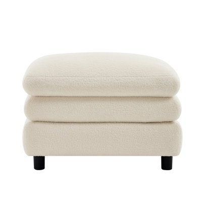 Curved Ottoman Teddy Fabric