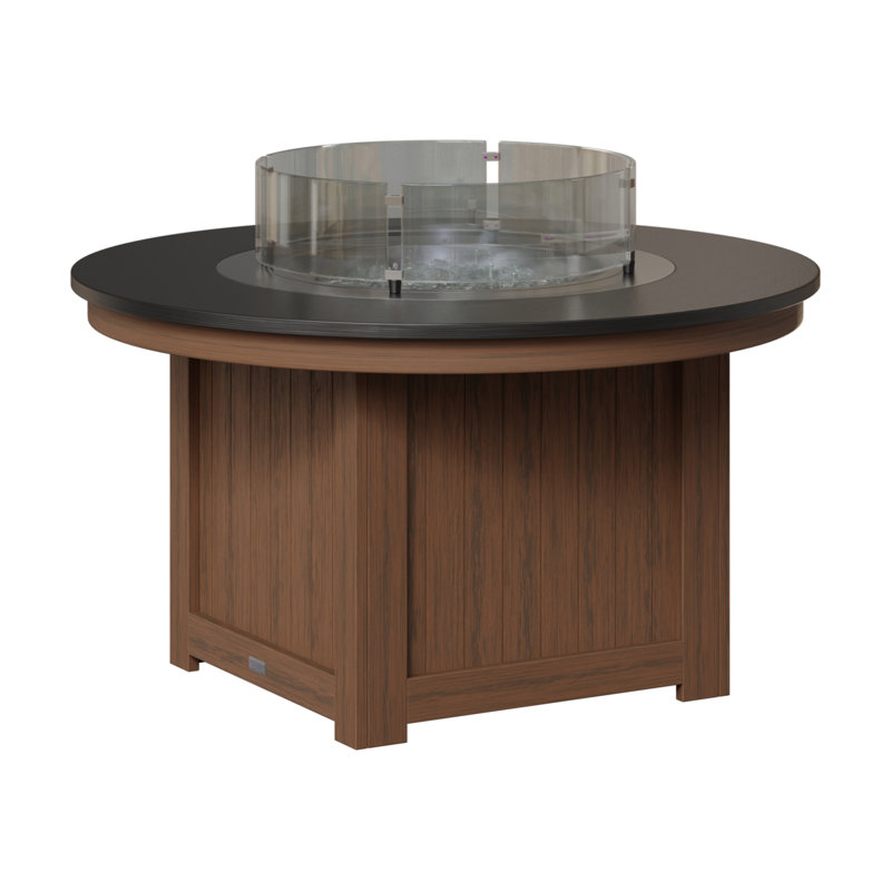 Foyer de table rond Berlin Gardens Donoma, H 25 po x l 44 po x P 44 po, Plateau martelé noir avec base en noyer brésilie