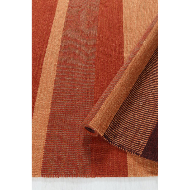 Mildaras Striped Wool Hand Woven Area Rug, Rectangle 140 x 200cm