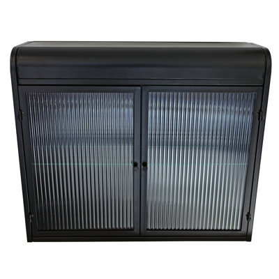 2-door Storage Cabinet - Antique Black, Style, Electrostatic Powder Coating For Rust Resistance Bathroom, Living Room, And Office Removable Shelves, Easy Installation