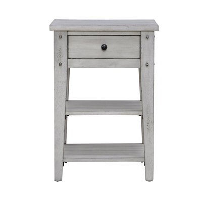 Laron 1-Drawer Solid and Manufactured Wood End Table with Shelf 