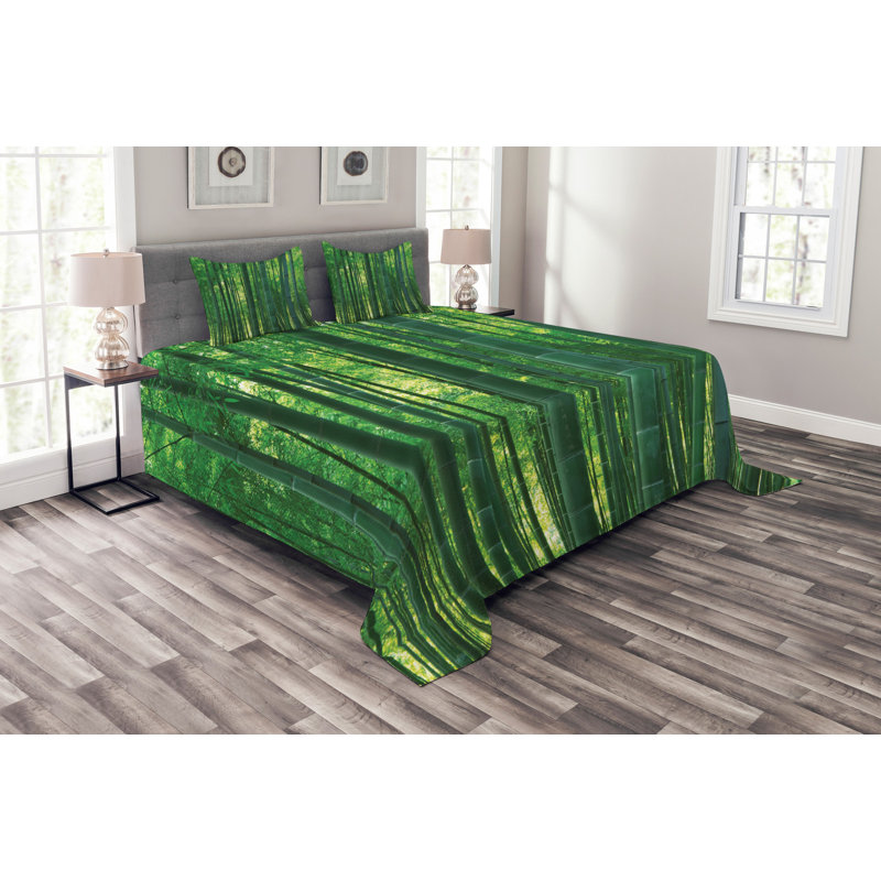 Bamboo Bedspread Set with Shams, 220 x 264 cm