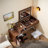 3-in-1 Vanity Desk With Lighted Flip-top Mirror, Adjustable Cabinet, Drawers And Stool-1417082809