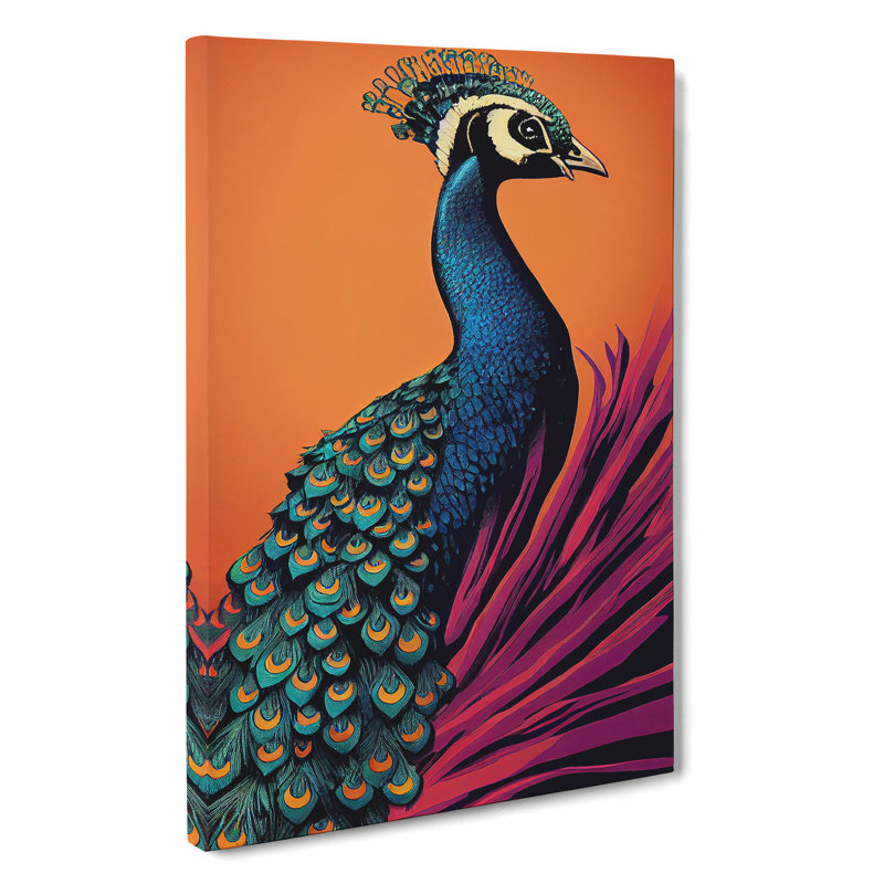 Virtuous Peacock - Wrapped Canvas, 50cm H x 35cm W x 3cm D