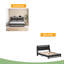 Structure de lit avec tête de lit, structure de lit tapissier avec station de charge et lumières DEL, sommier avec support en lattes de bois, aucun sommier requis, silencieux, assemblage facile-626296940-626296939
