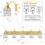Luminaires de salle de bain en cristal, appliques murales 5 lumières pour salle de bain, lanternes murales dorées modernes
