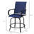 2Pcs Patio Chairs With , 360 Swivel Constructional, High Mesh, Steel Frame For Outdoor, Balcony, Poolside, Backyard, Blue Navy Bar Stools Mesh Fabric Sitting, Patio,