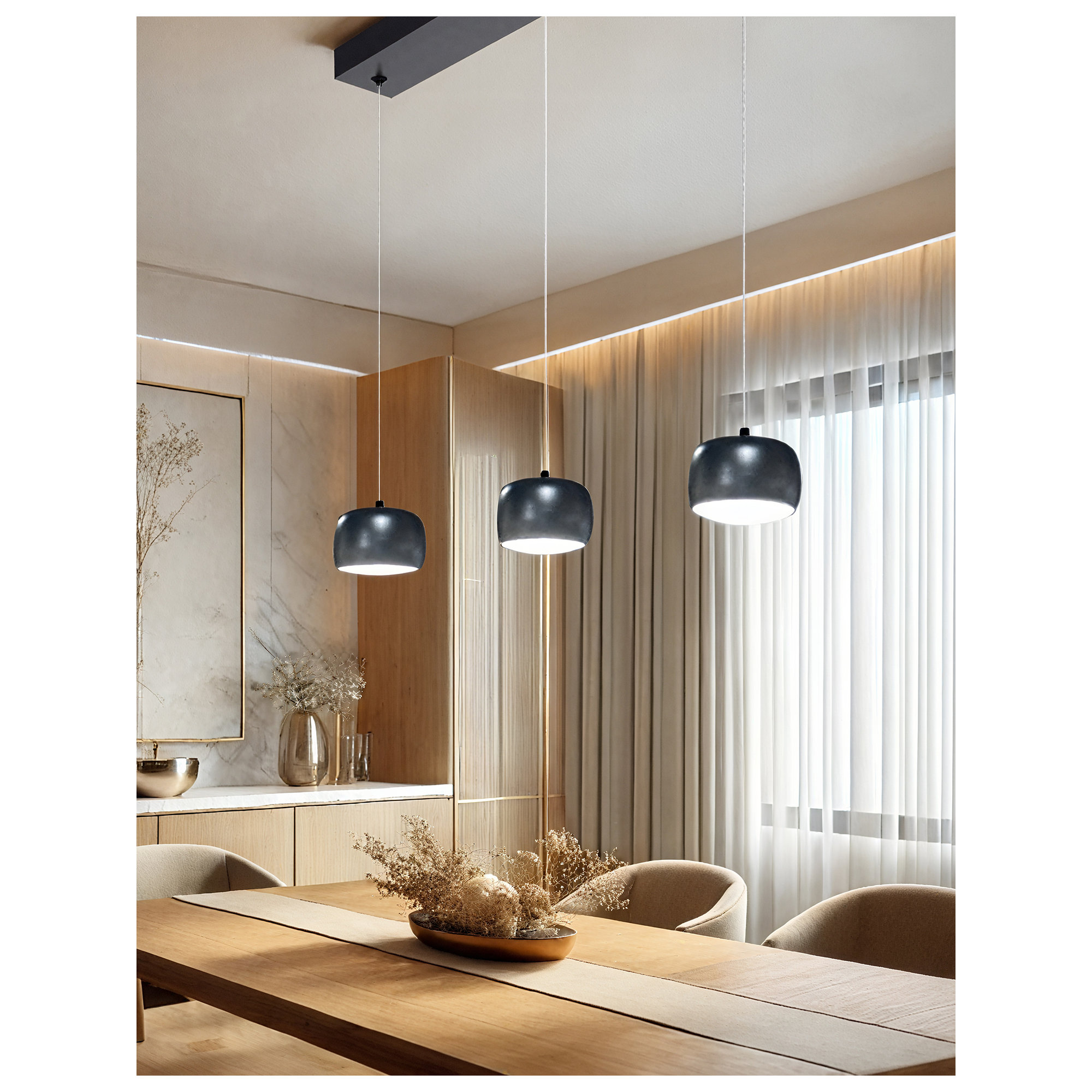 Lockport 3-Light Integrated LED Pendant 